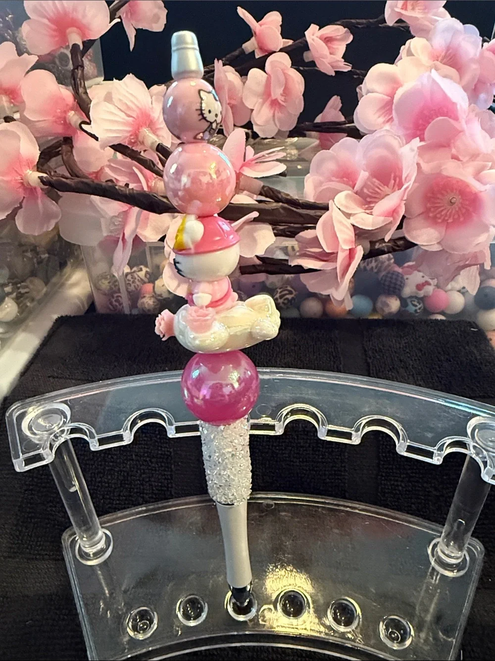 Hello Kitty Pink Beaded Decorative Pen